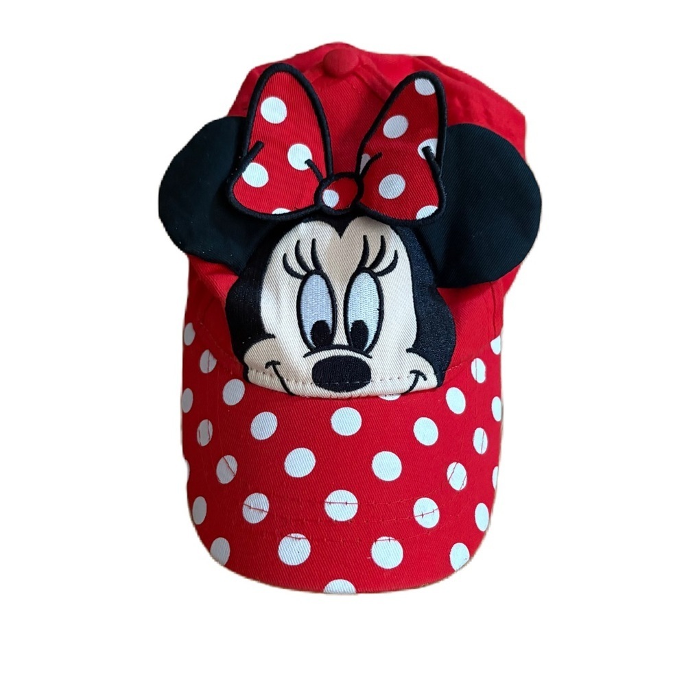 Minnie Mouse Baseball Cap Red Polka Dot 3D Ears Girls Kids Disney